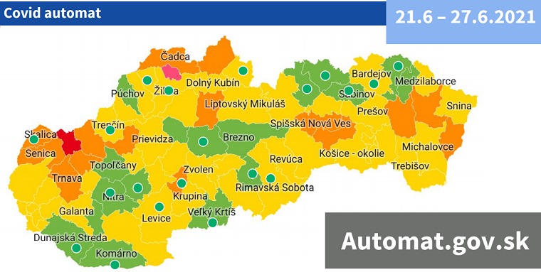 Оранжевое лето: карта округов и правила, действующие в Словакии с 21 июня —Barikáda