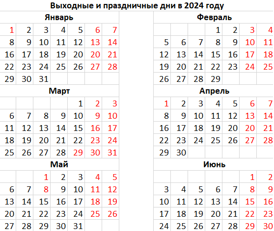 Праздничные и выходные дни в Словакии в январе - июне 2024 года