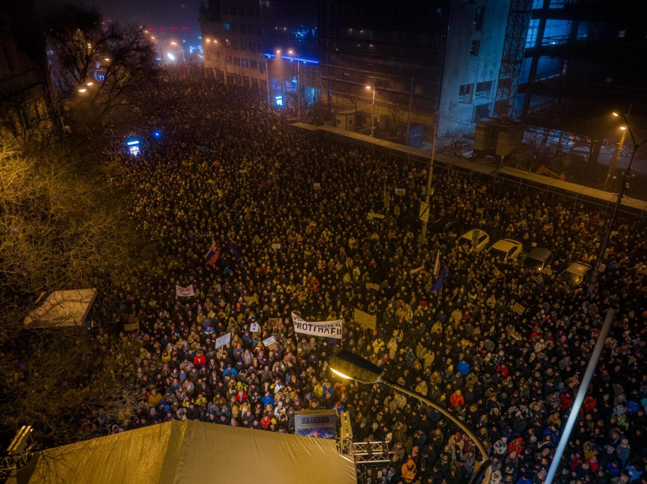 Акция протеста оппозиции 19 декабря 2023 года в Братиславе. Фото Progresívne Slovensko