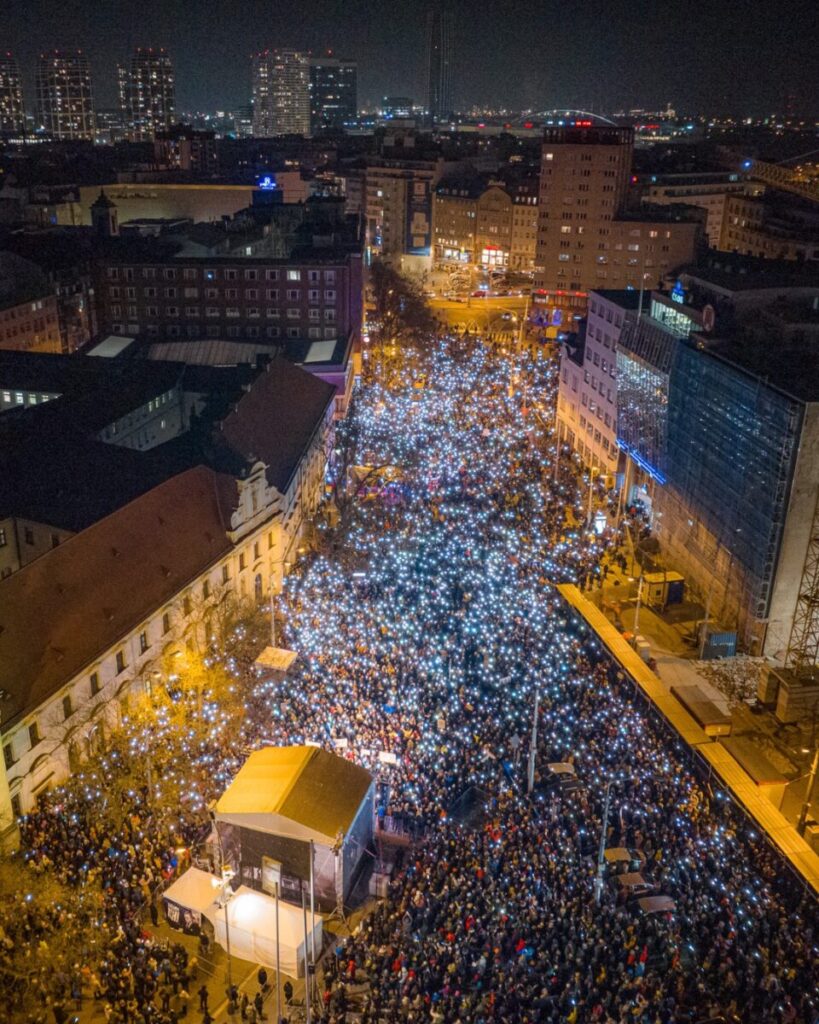 Акция оппозиции в Братиславе 11 января 2024 года. Фото Progresívne Slovensko