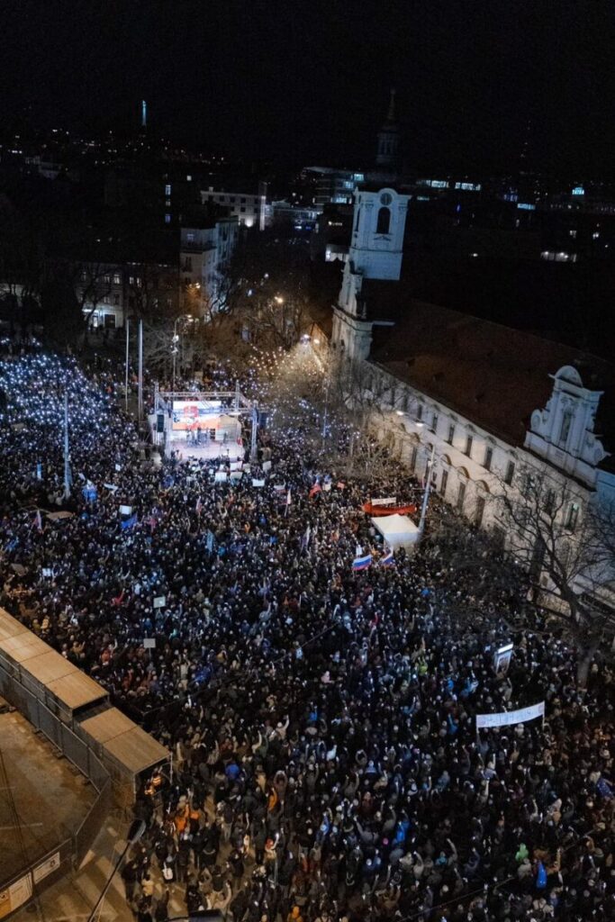 Акция протеста в Братиславе, 26 января 2024 года. Фото Progresívne Slovensko
