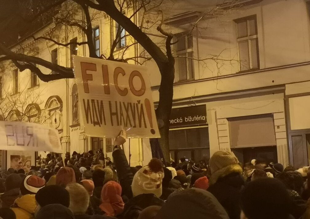 Акция протеста в Братиславе, 26 января 2024 года. Фото Barikáda