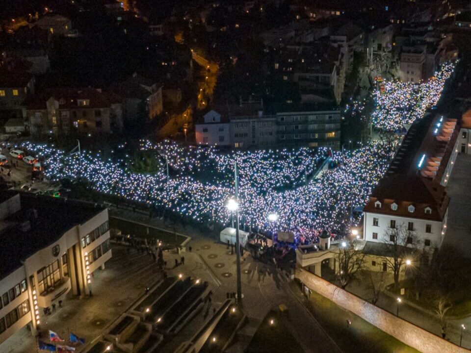 Акция протеста в Братиславе, 7 февраля 2024 года. Фото Progresívne Slovensko