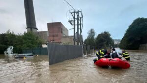 Подтопления на Загорье. Фото Hasičský a záchranný zbor