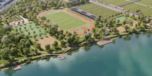 Проект спортивного кластера на южном берегу озера Злате-Пески в Братиславе. Фото Hlavné mesto SR Bratislava