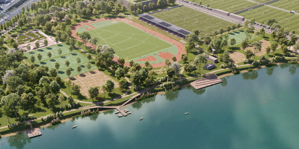 Проект спортивного кластера на южном берегу озера Злате-Пески в Братиславе. Фото Hlavné mesto SR Bratislava