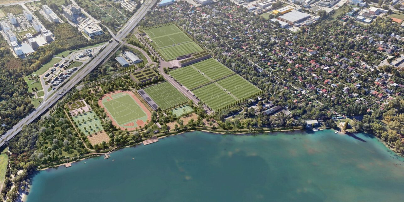 Проект спортивного кластера на южном берегу озера Злате-Пески в Братиславе. Фото Hlavné mesto SR Bratislava