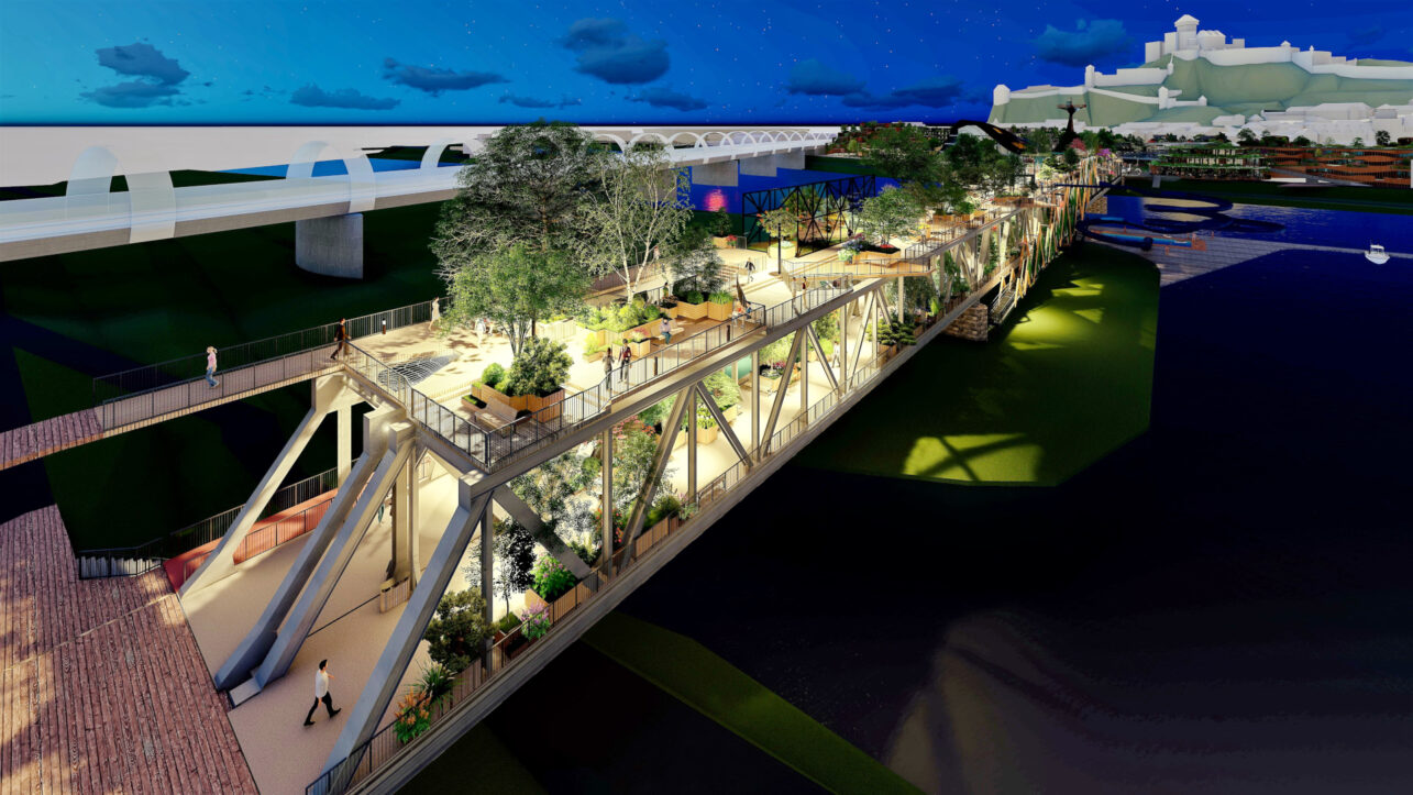 Рендер реконструированного моста Фиеста в Тренчине. Фото trencin2026.eu