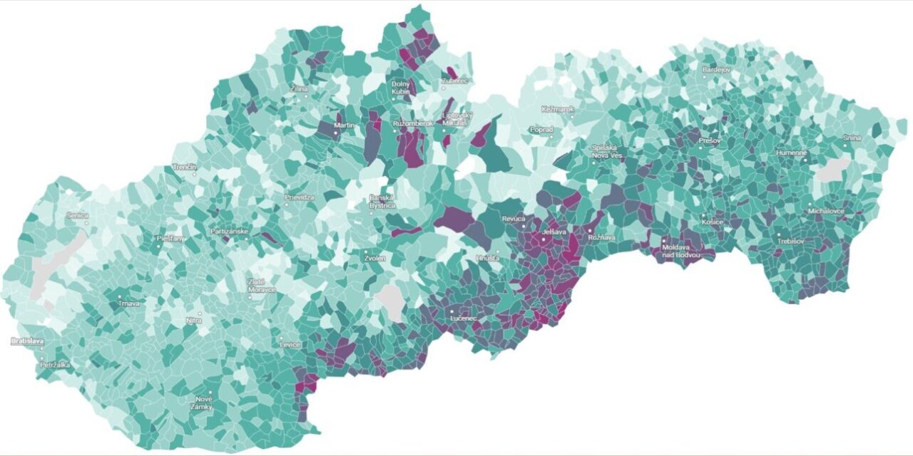 Карта зависимости качества воздуха и средней продолжительности жизни. Источник: исследование Quantification of Life Expectancy Loss from Air Pollution in Slovakia