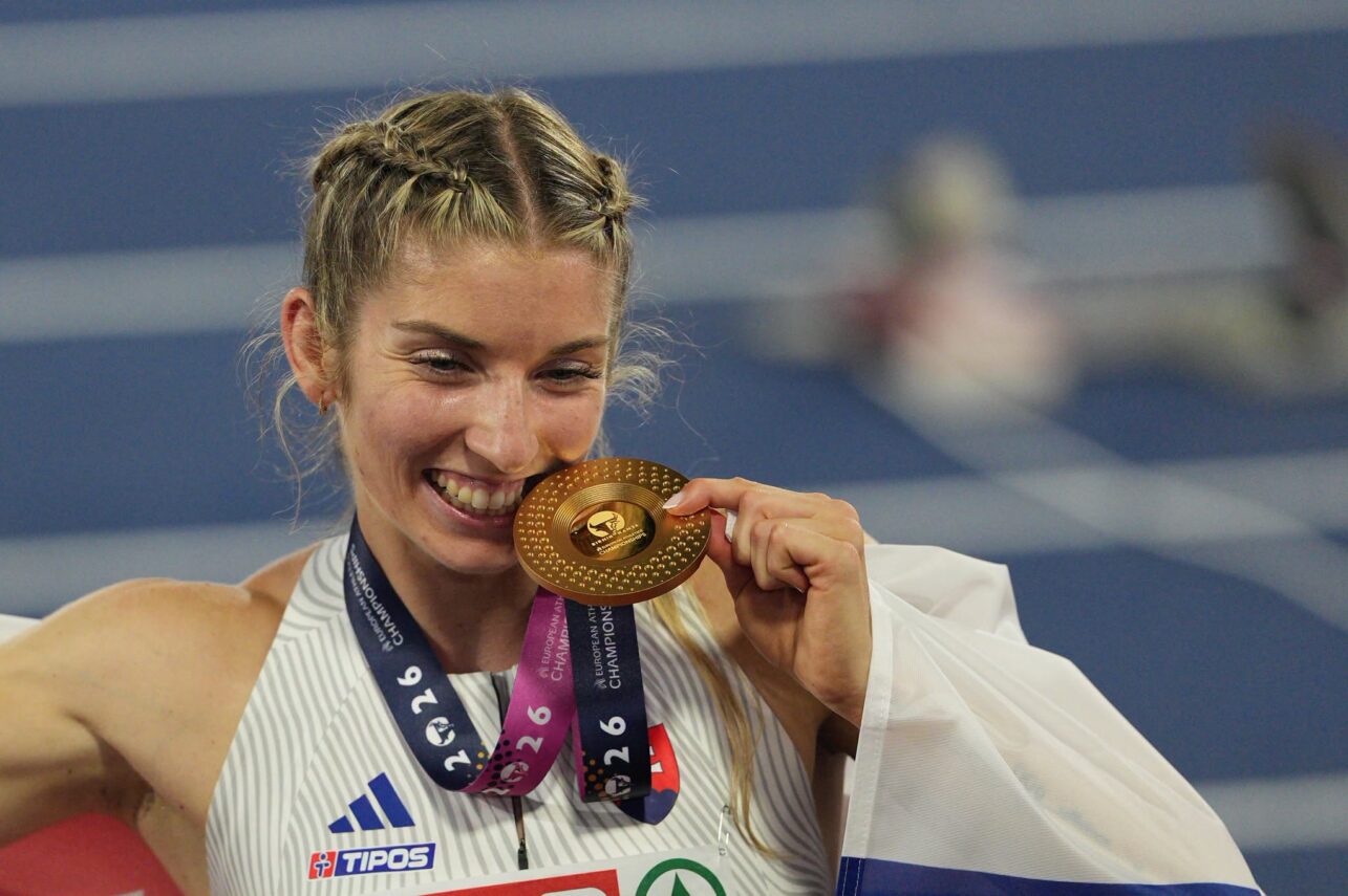 Эмма Заплеталова после победы на чемпионате Европы 2026 года. Фото Словацкого легкоатлетического союза